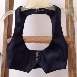 le chateau black halter style vest